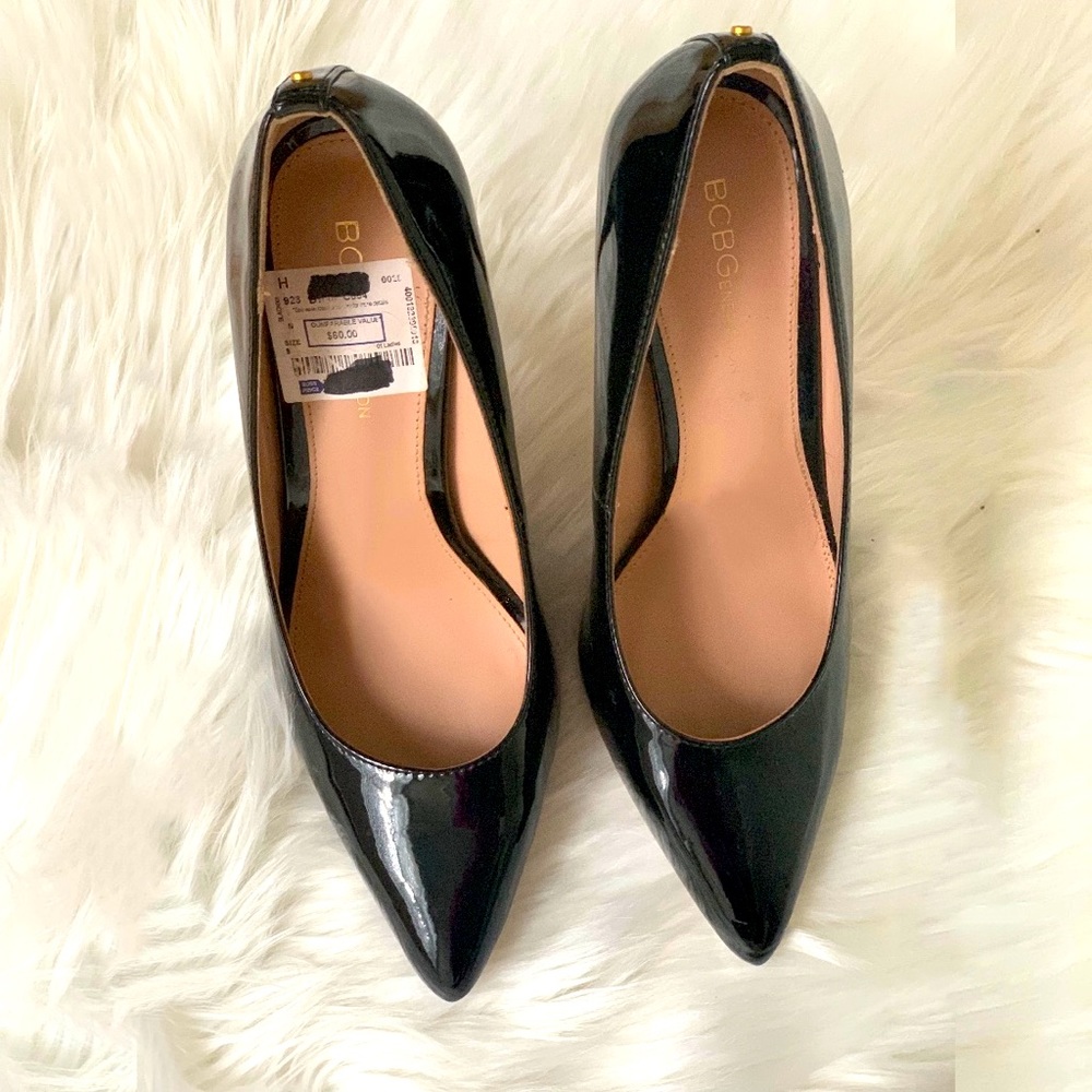 BCBG Black Patent Leather Pumps
